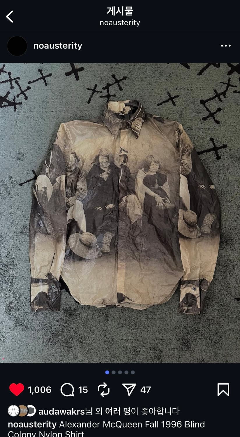 알렉산더 맥퀸 아카이브 96FW ‘Dante’ 컬렉션 셔츠 상품이미지1