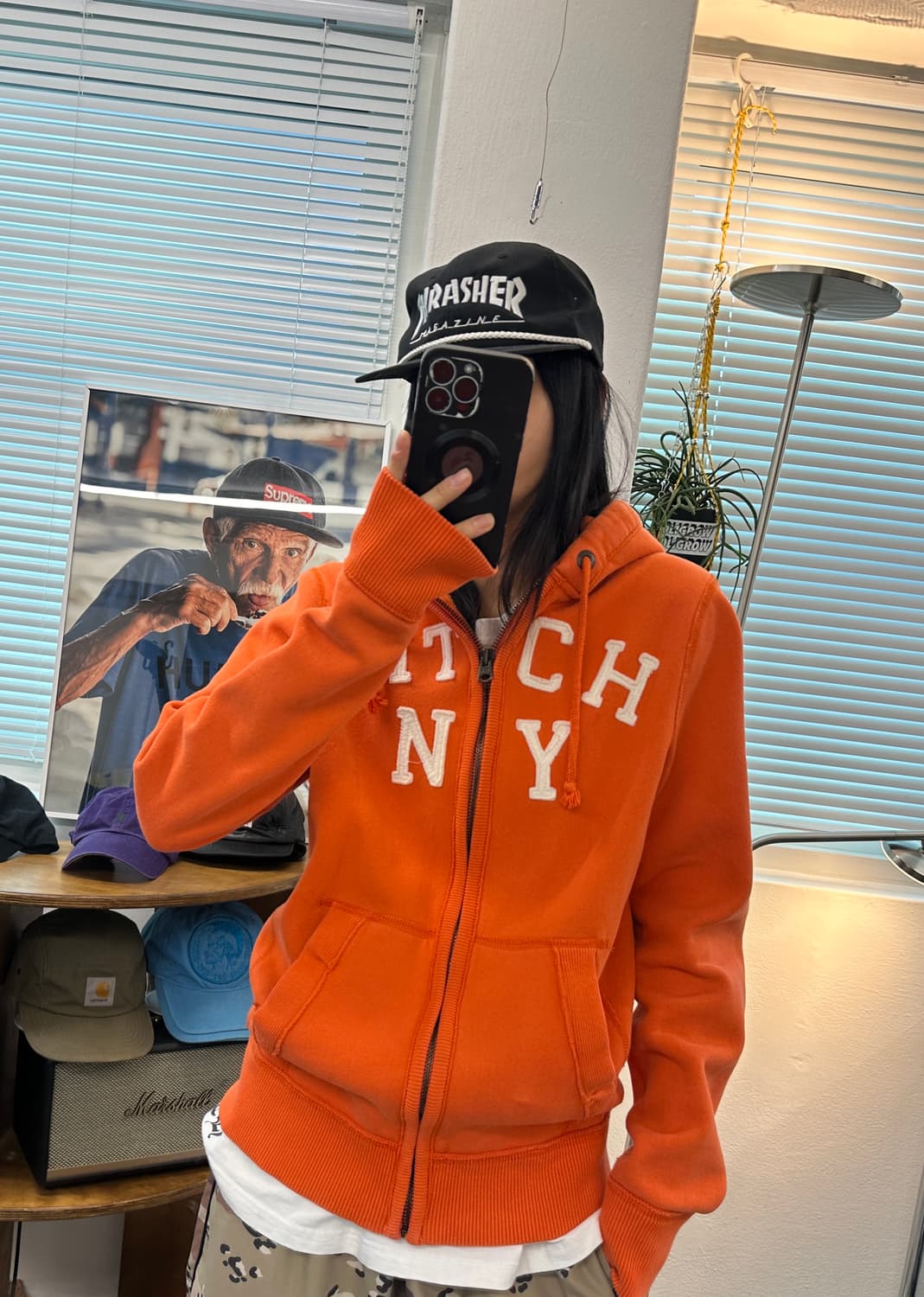 아베크롬비 스펠로고 기모 후드집업 상품이미지1