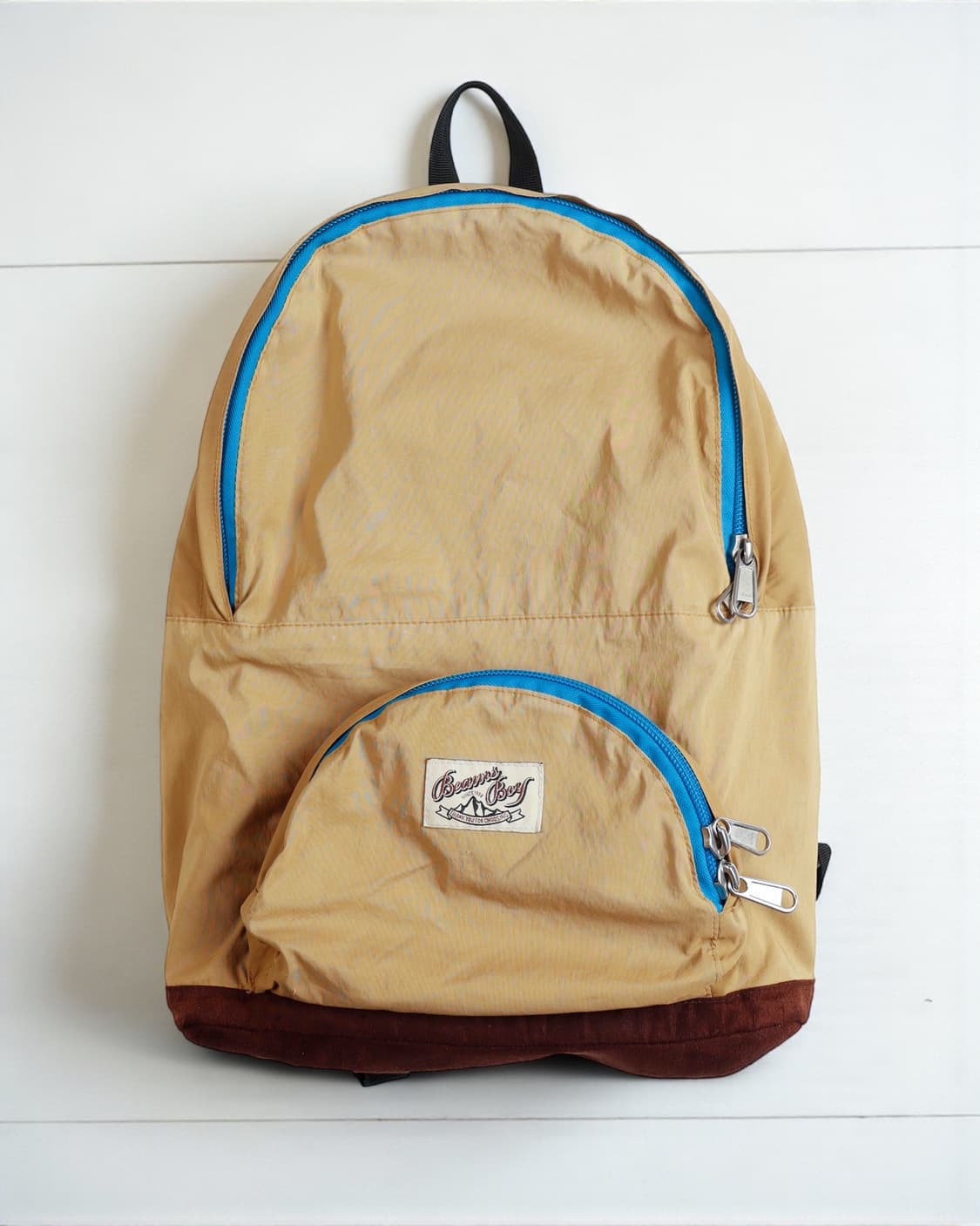 [BEAMS BOY] 컬러블록 나일론 백팩 (Beige) 상품이미지1