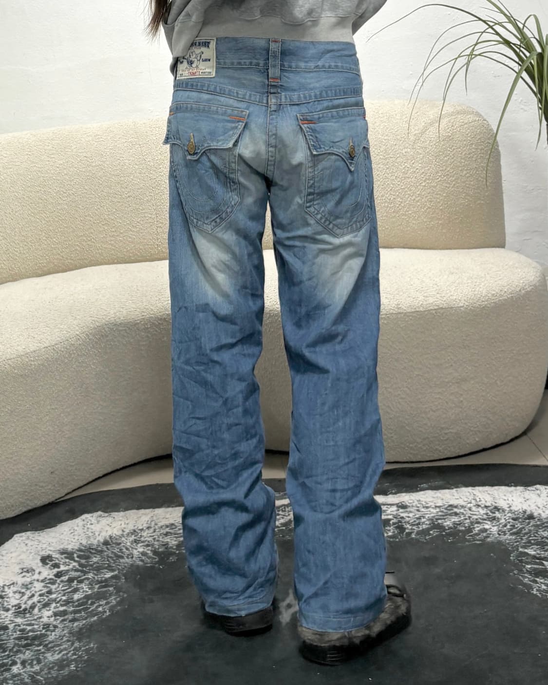 90s TRUE RELIGION 올드스쿨 워싱 스트레이트 데님 팬츠 상품이미지3