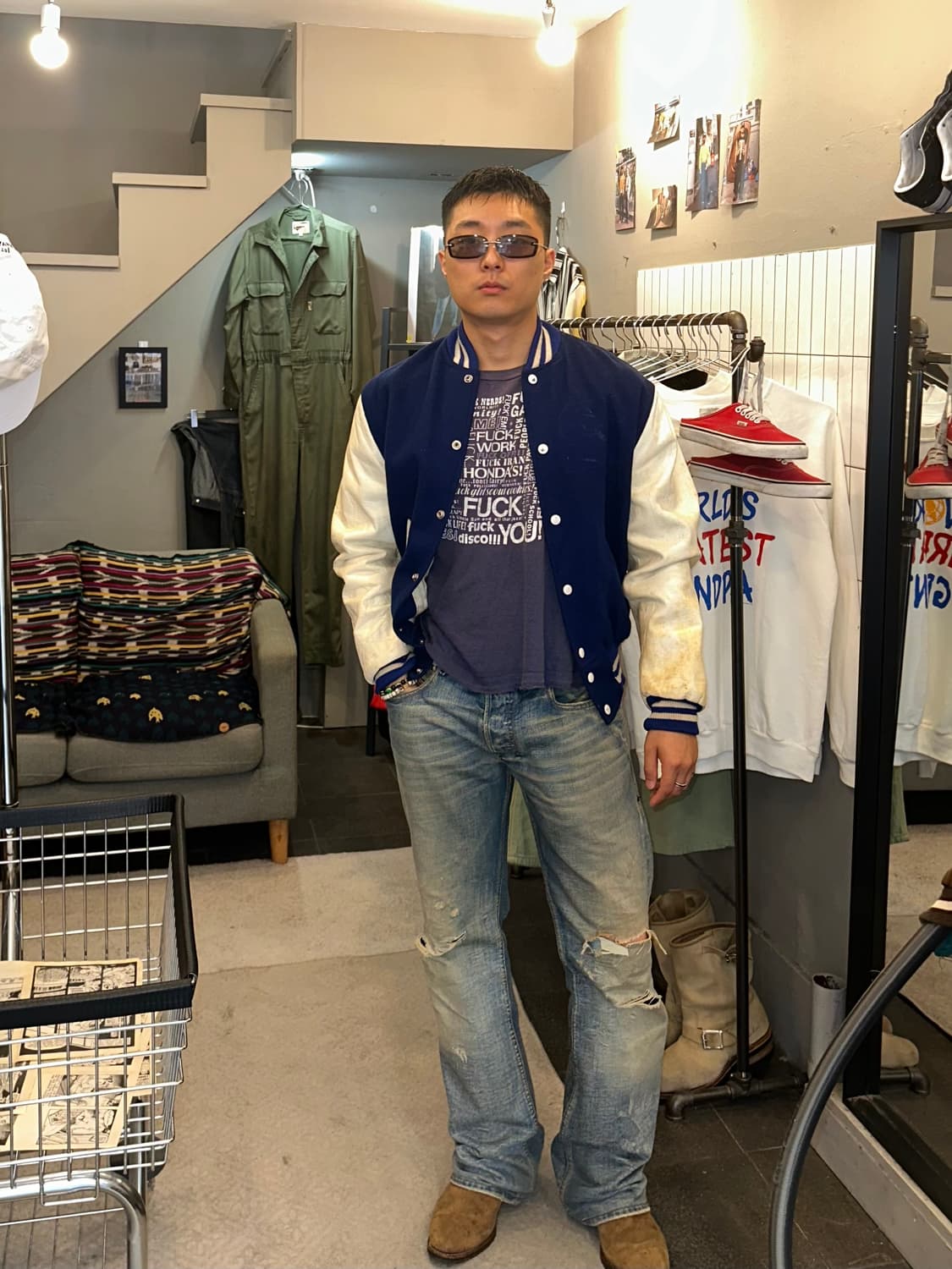 60-70’s Holloway leather varsity jacket 상품이미지1