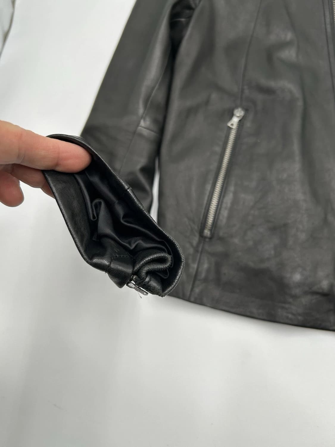 올드 갭 빈티지 블랙 레더 모토 자켓 상품이미지6