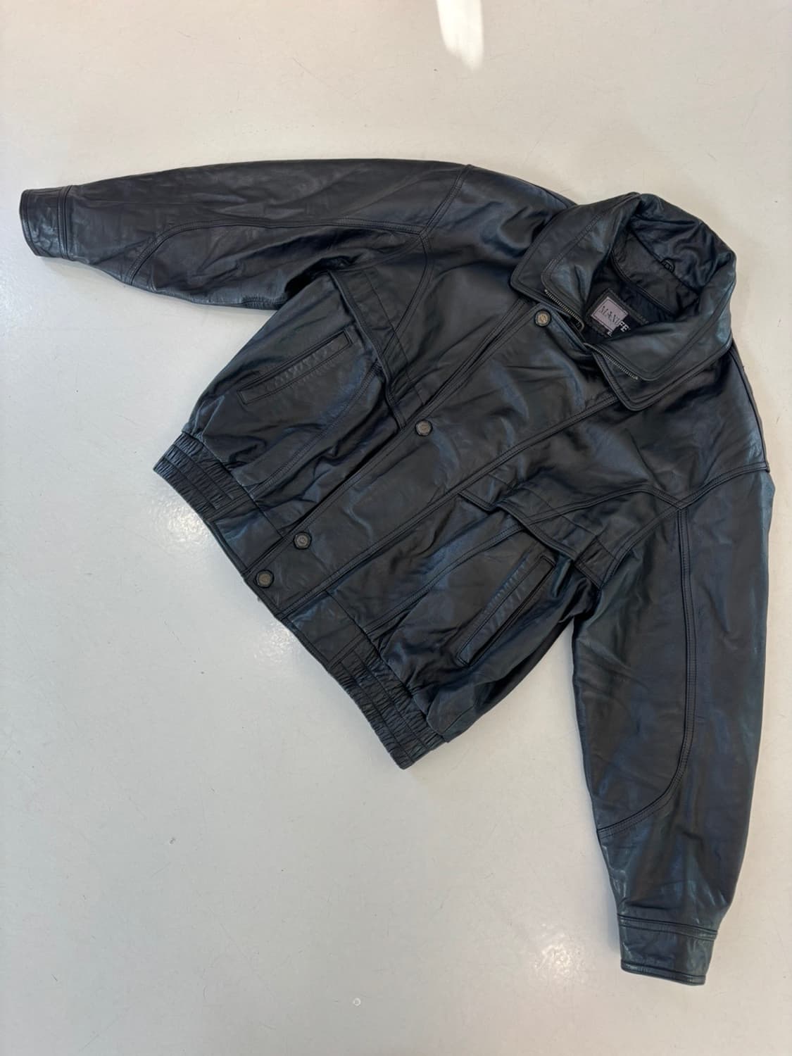 Vintage manifesto Leather Jacket 상품이미지3