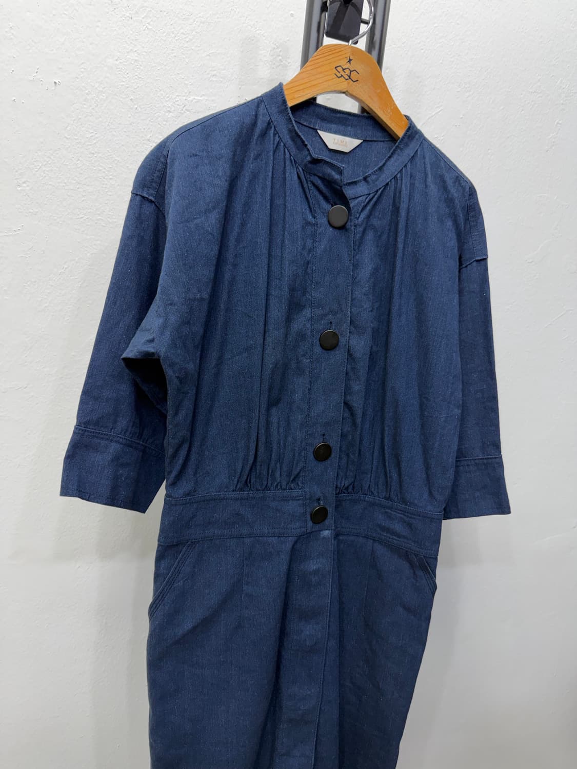 정품) TIME 타임 한섬 린넨 데님 원피스 82 상품이미지2