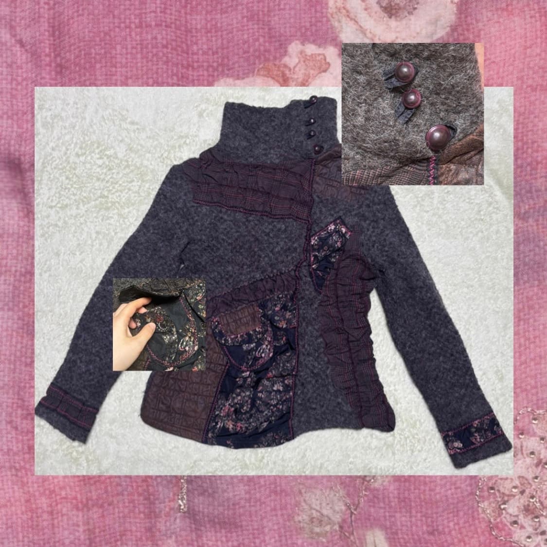 할모리 코디세트 (떡볶이 가디건 + 모리걸모자 + 일본빈티지팬츠)  상품이미지5