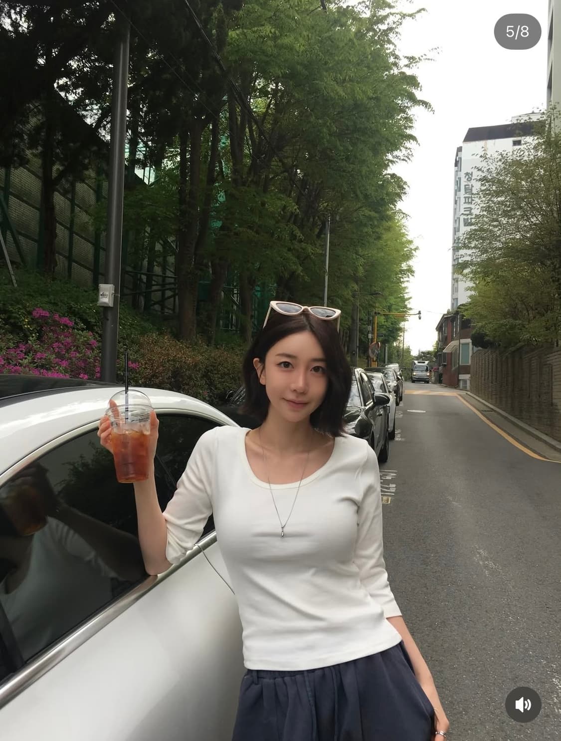 유넥라인 여리핏 7부 (화이트, 블랙) 상품이미지1