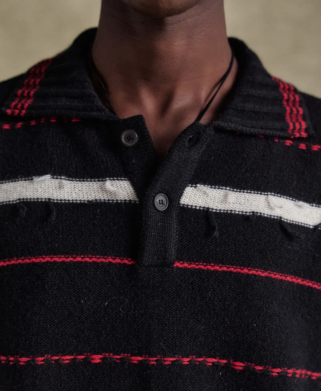 앤더슨벨 블랙 스트라이프 폴로 스웨터 XL 상품이미지2