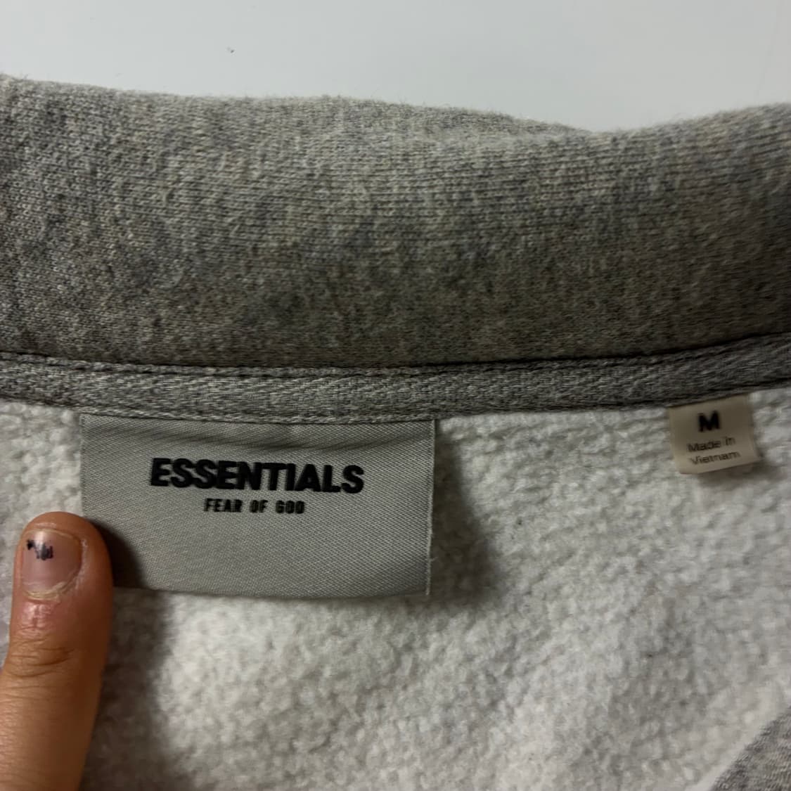 Essentials  에센셜스 피어오브갓 모크넥 그레이 반집업 맨투맨   상품이미지8