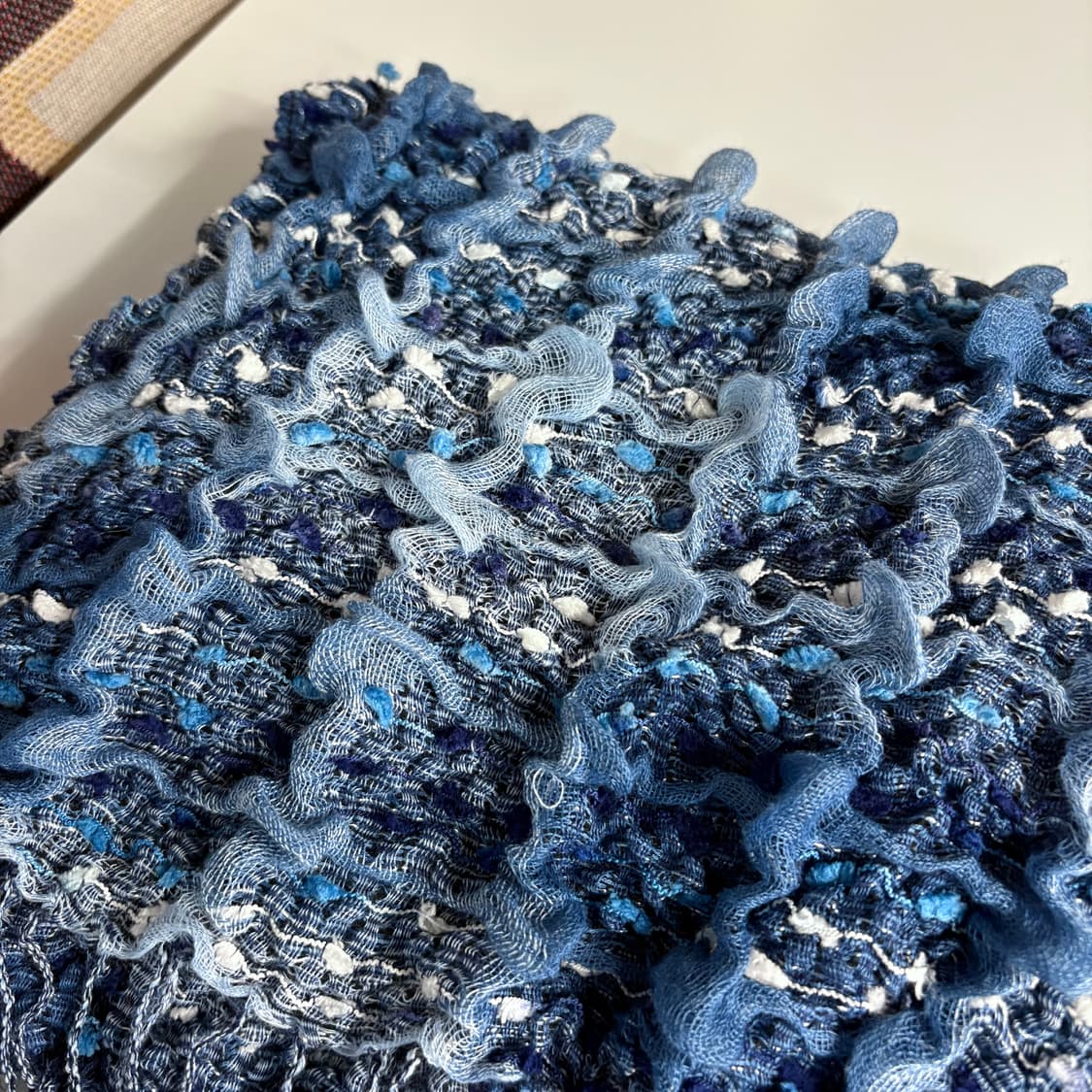 블루 트위드 직조 히피 스카프 머플러 (JPN) 상품이미지7