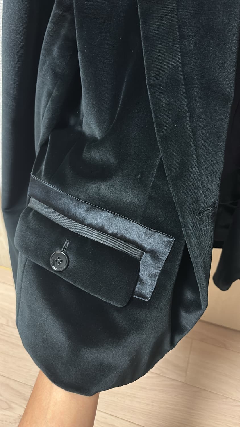 돌체앤가바나 블랙 사틴 벨벳 블레이저 46사이즈 상품이미지3