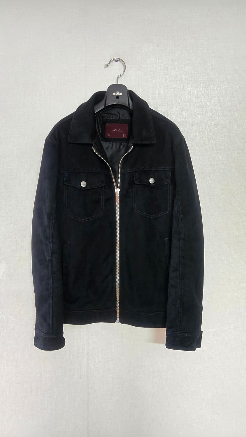 자라 맨 블랙 스웨이드 자켓, 트러커 자켓 상품이미지1