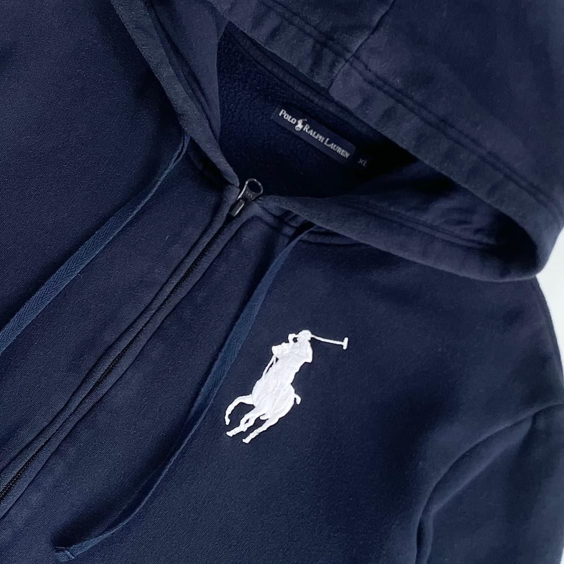 Polo 폴로 랄프로렌 우먼스 네이비 화이트 빅포니 후드집업 상품이미지3