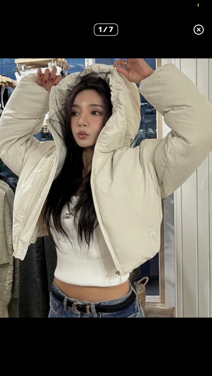 글로니 다운 푸퍼 자켓 아이보리 상품이미지1