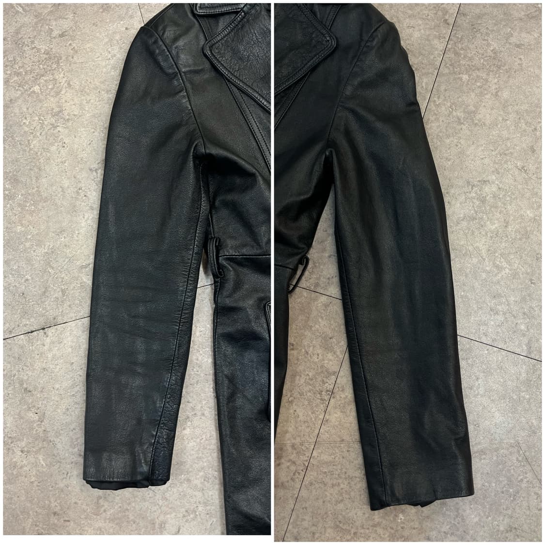 빈티지 소가죽 레더 롱 자켓 블랙 55 #csz2836 상품이미지6