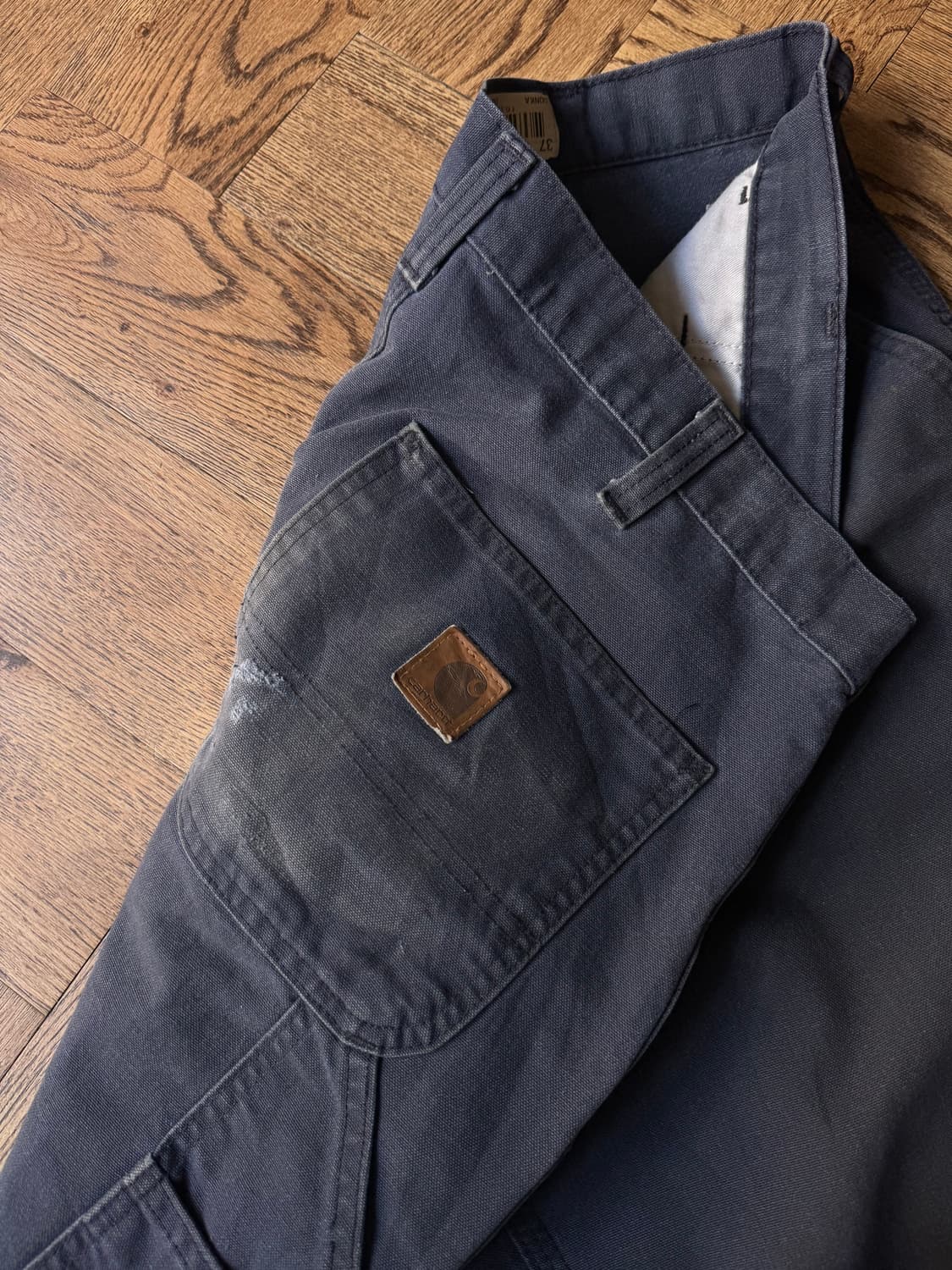 [34]칼하트 USA 빈티지 워싱 미드나잇 네이비 싱글니 카펜터 워크팬츠 상품이미지4