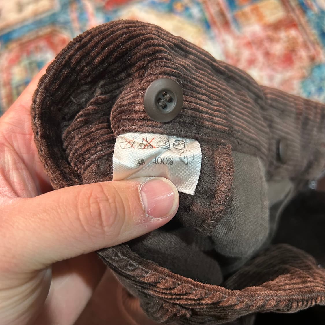 [33] 80s 이세이미야케 MEN 투턱 테이퍼드 브라운 코듀로이 팬츠 상품이미지9