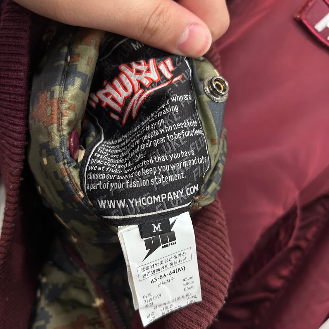 플루크 벨크로와펜 숏 ma-1 항공점퍼 상품이미지4