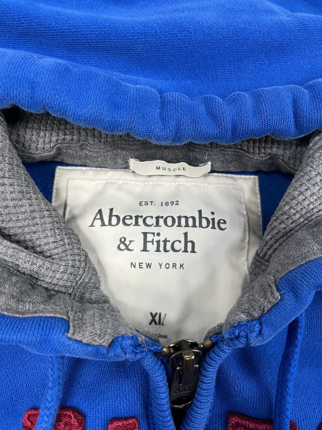 아베크롬비 파란색 후드집업 XL 상품이미지4