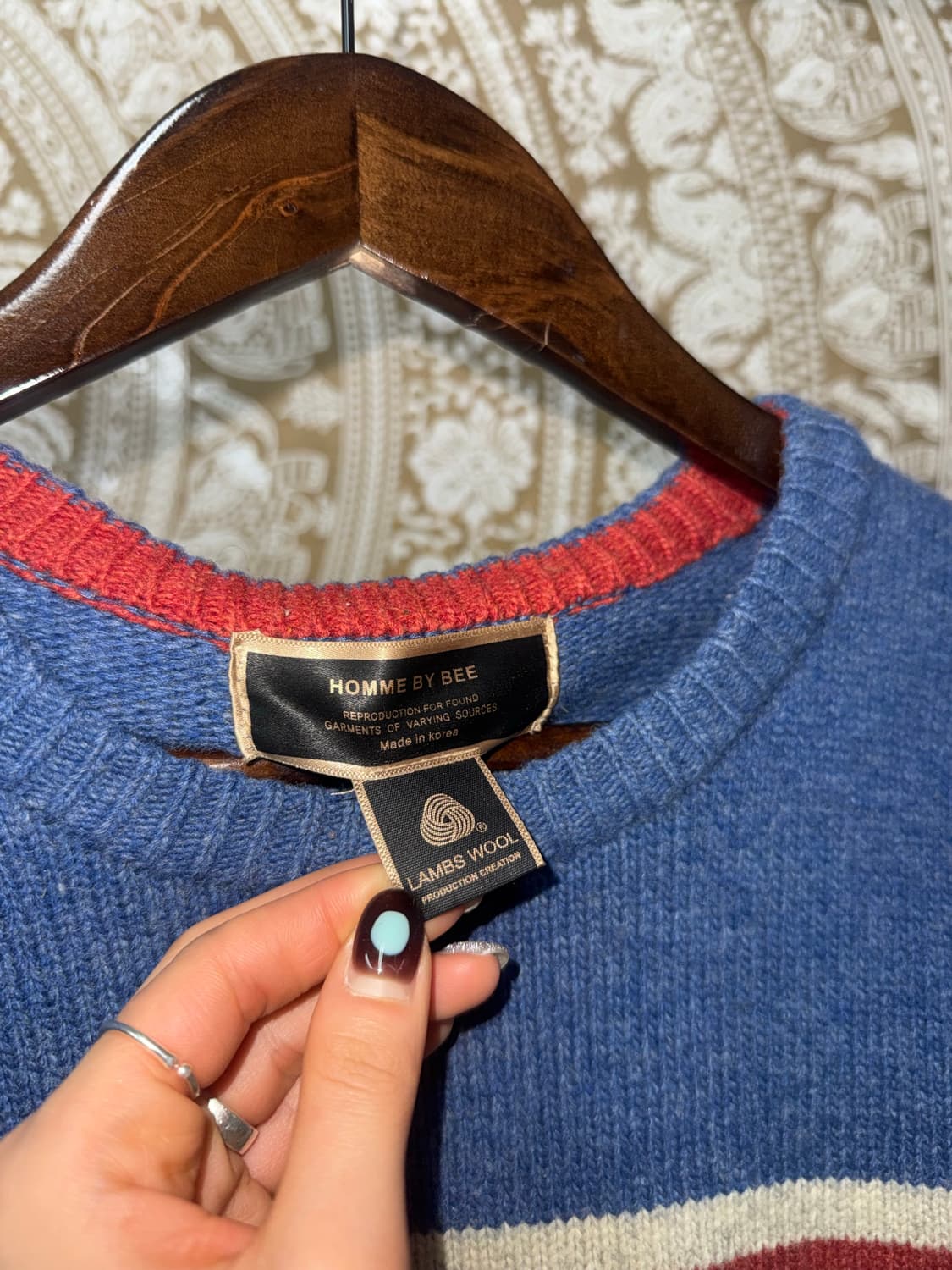 Homme by bee 빈티지 램스울 니트  상품이미지5