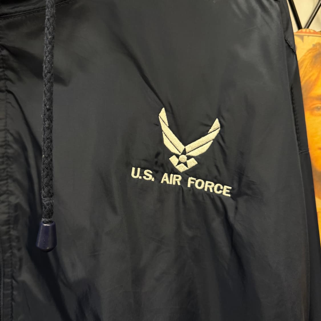 00s 오어스맨 USAF 후드 바람막이 후면 이글 자수 포인트 네이비 상품이미지5