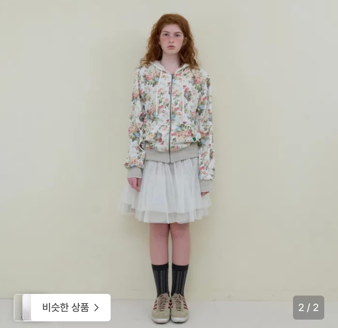 노컨텐츠 flower lace 후드집업 아이보리 상품이미지2