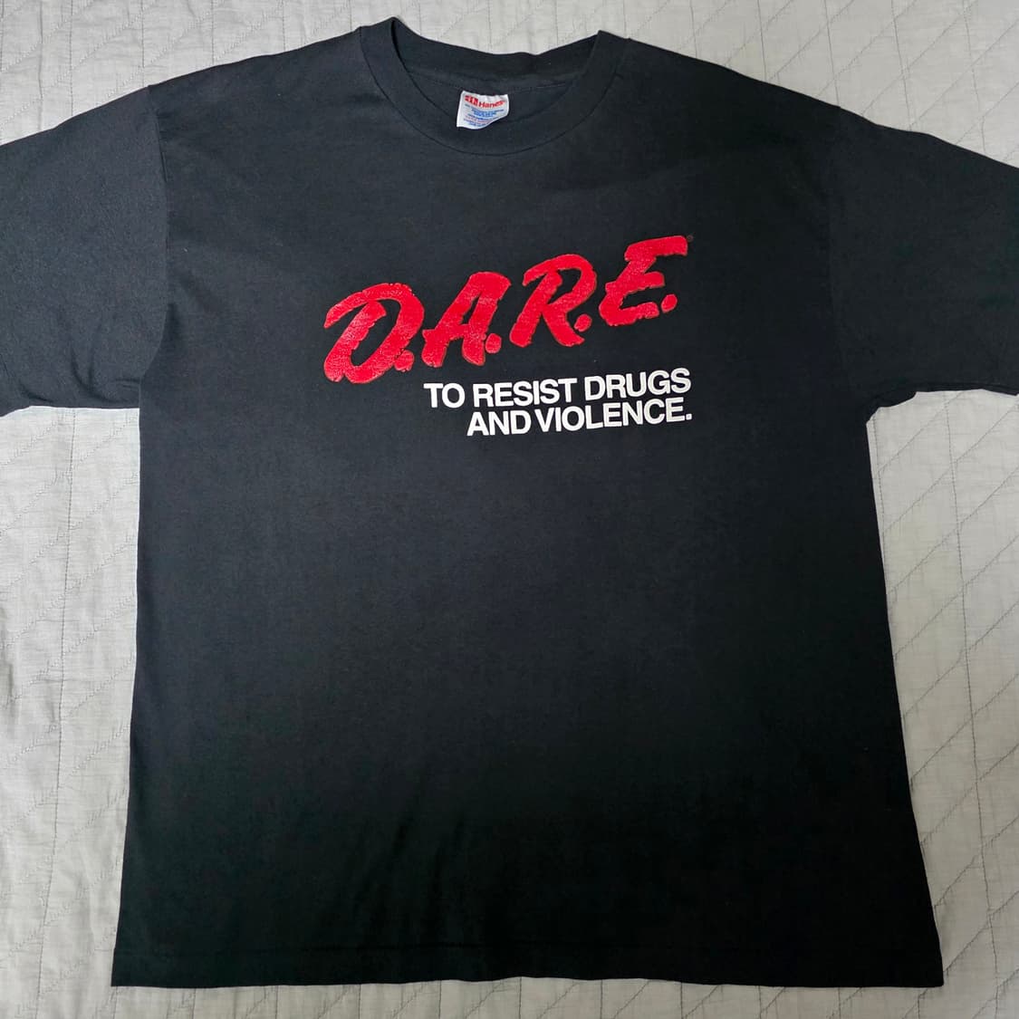 [XL] 90s 빈티지 DARE 티셔츠 블랙 ver.헤인즈2 Like L 상품이미지1