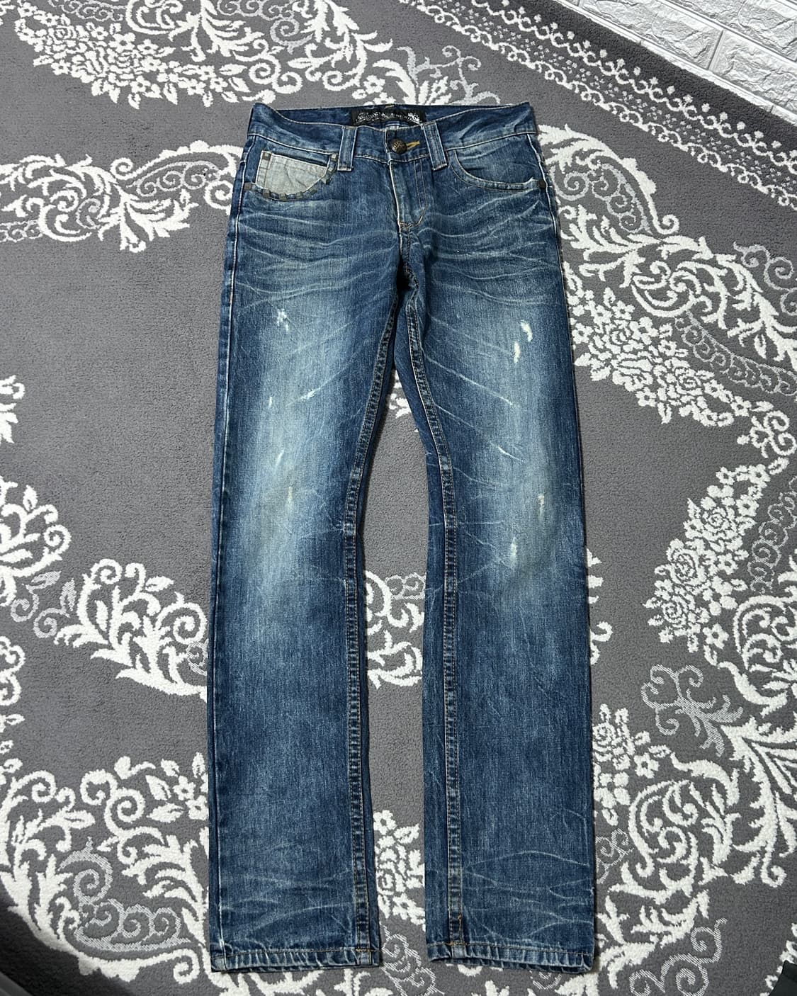 00’s Red Pepper 스터드 스펠 아웃 데님 팬츠 상품이미지5