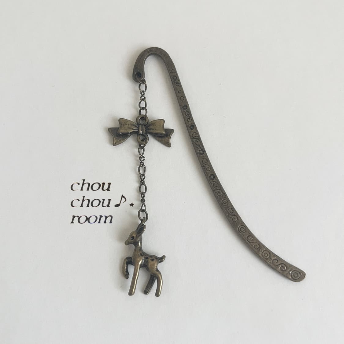 메탈 펜던트 책갈피 ⊰ribbon deer⊱ bookmark 상품이미지2