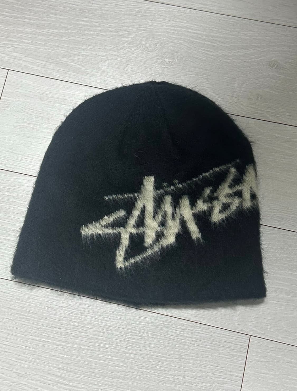 스투시 브러쉬드 아웃 스탁 스컬캡 비니 블랙 상품이미지2