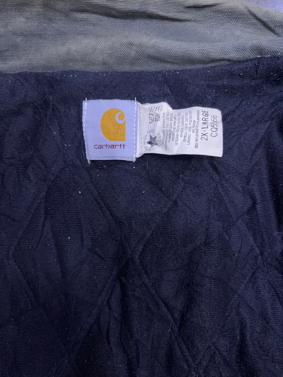 칼하트 CQ5566 빈티지 덕 캔버스 퀄티드 초어자켓 코트 2XL 상품이미지10