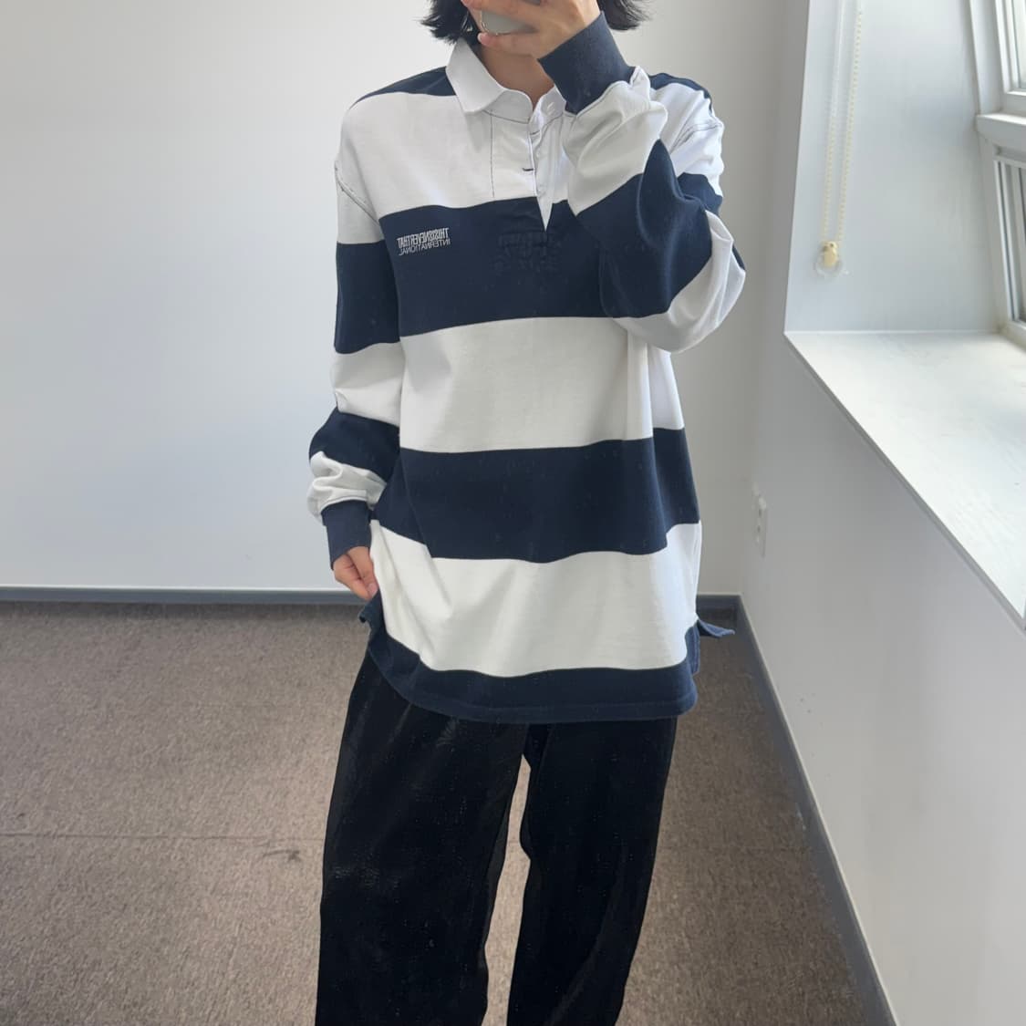Thisisneverthat 디스이즈네버댓 네이비 스트라이프 카라티  상품이미지1