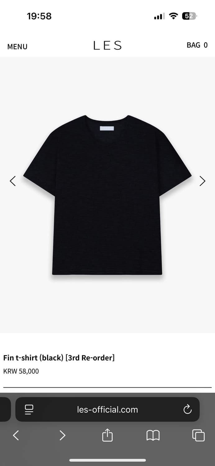 les Fin t-shirt 2사이즈 블랙 상품이미지1
