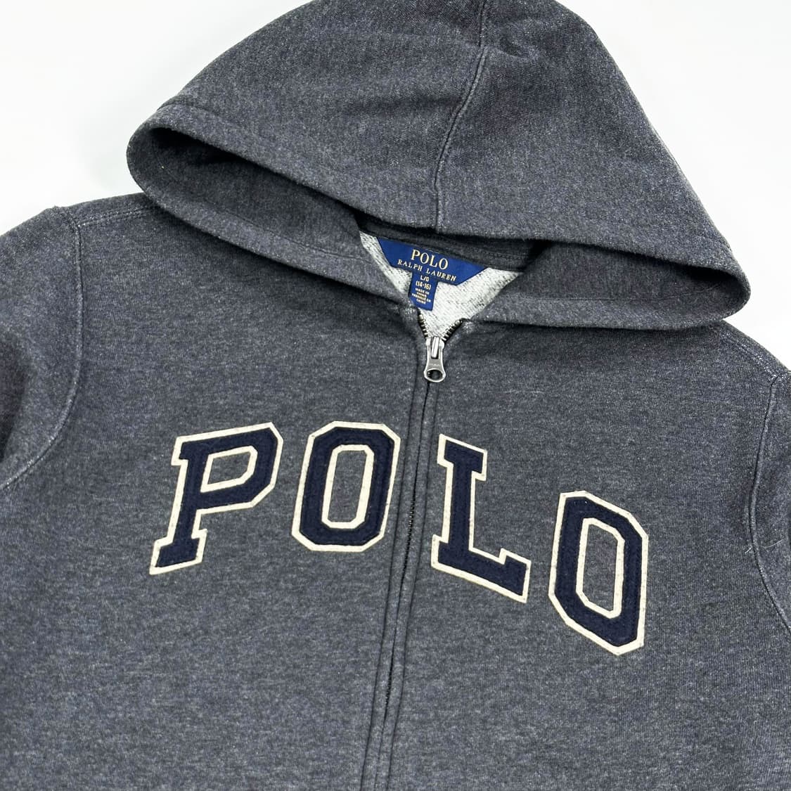 폴로 랄프로렌 걸즈 스펠아웃 후드집업 그레이 걸즈L 상품이미지3