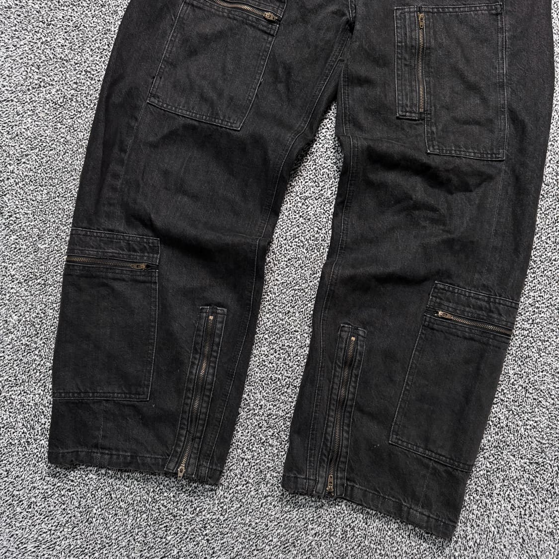 Name : 와이프로젝트 팝업진 흑청 데님 디테일 와이드팬츠 :)  상품이미지4