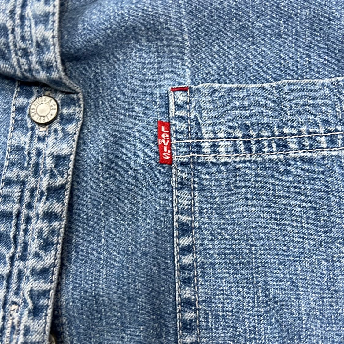 M) 리바이스 빈티지 데님셔츠 청남방 메이드인 홍콩 공용 상품이미지7