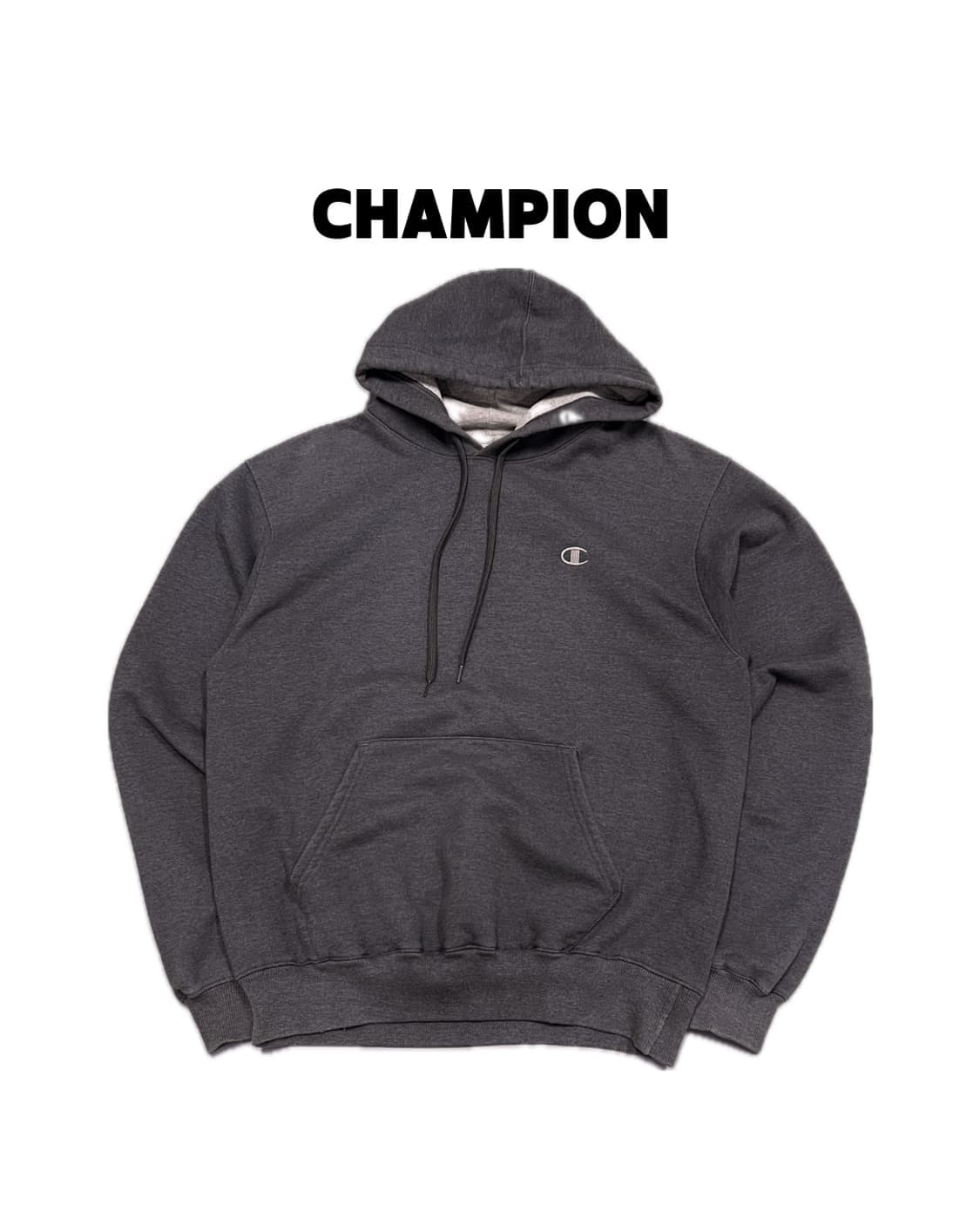 (S) 챔피온 에코 스몰 자수로고 후드 티 차콜 상품이미지1