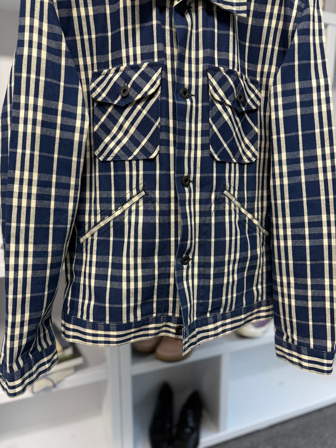 outstanding 체크 트러커 자켓 상품이미지3