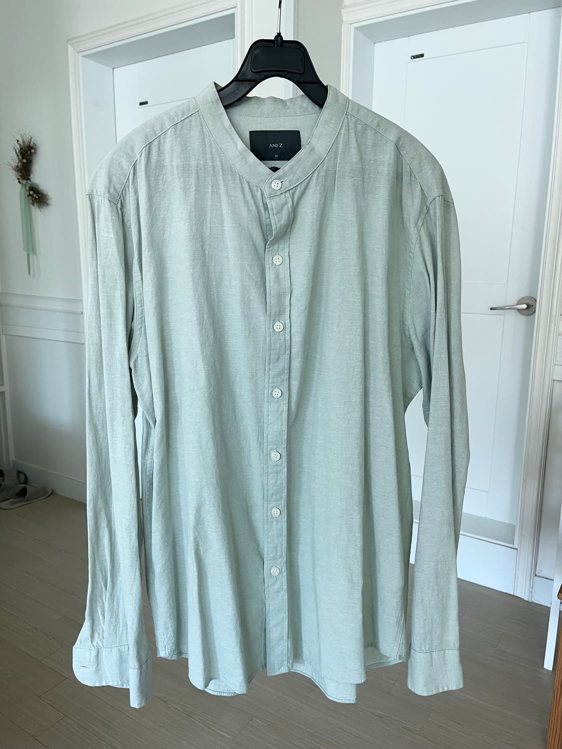 앤드지 밝은 그린 헨리넥 셔츠 상품이미지1