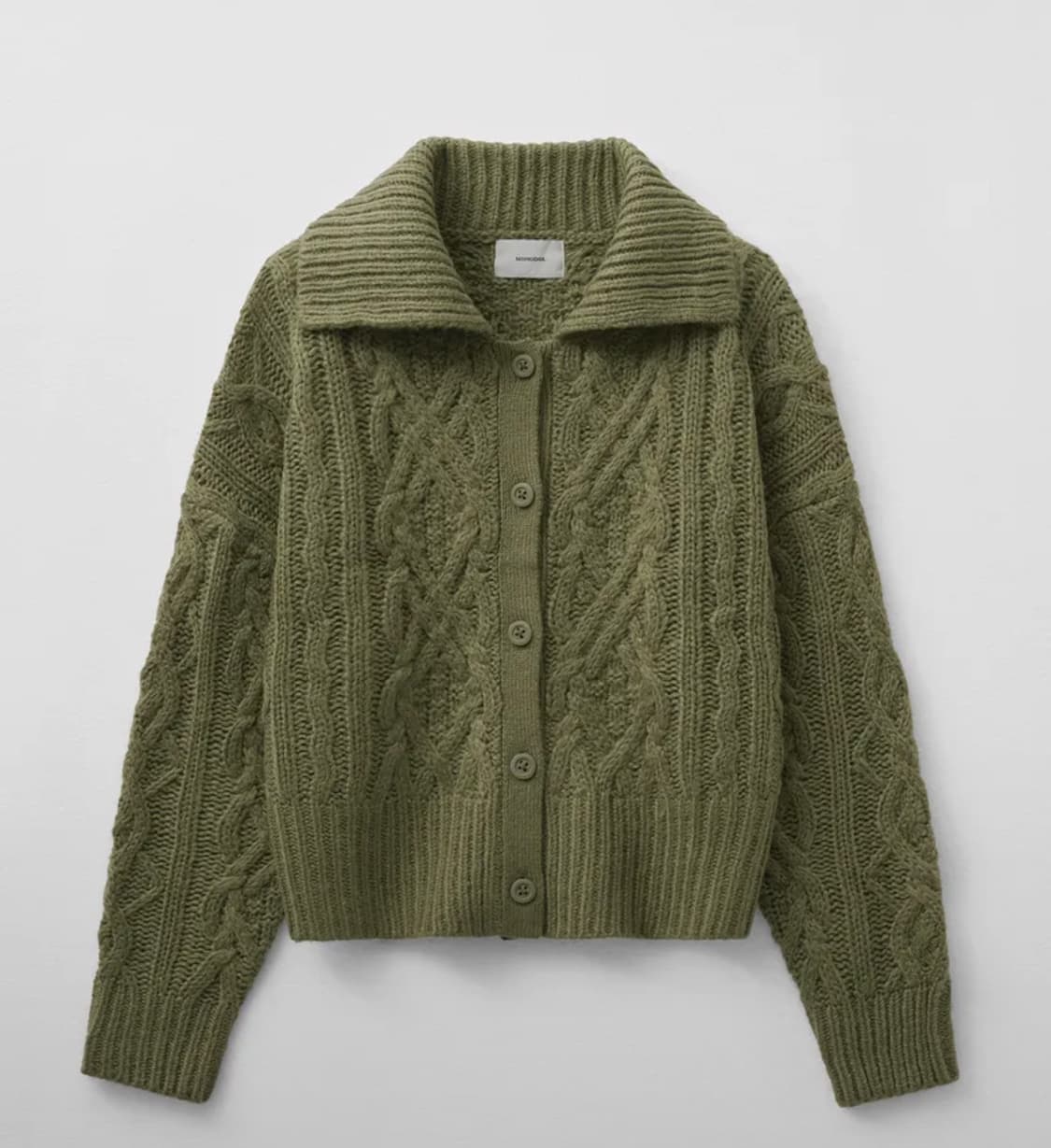 몽돌 피셔맨 케이블 카라 가디건 올리브 상품이미지3