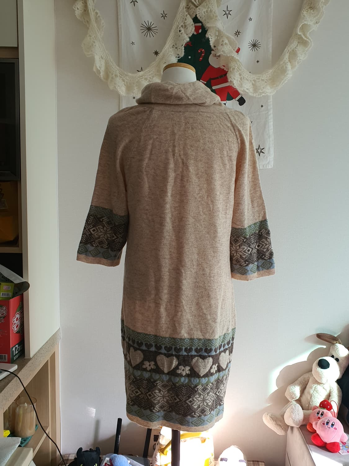 [히피룩] 패턴 롤넥 니트 원피스 보헤미안 니트원피스 상품이미지3