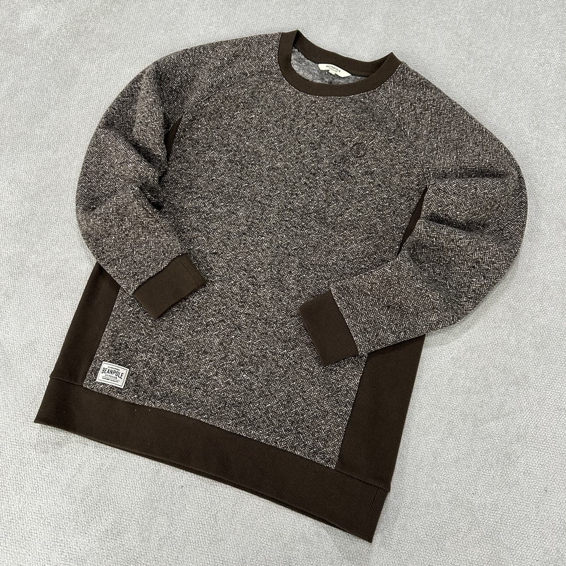 빈폴 아웃도어 헤링본 맨투맨 브라운 XL 상품이미지1