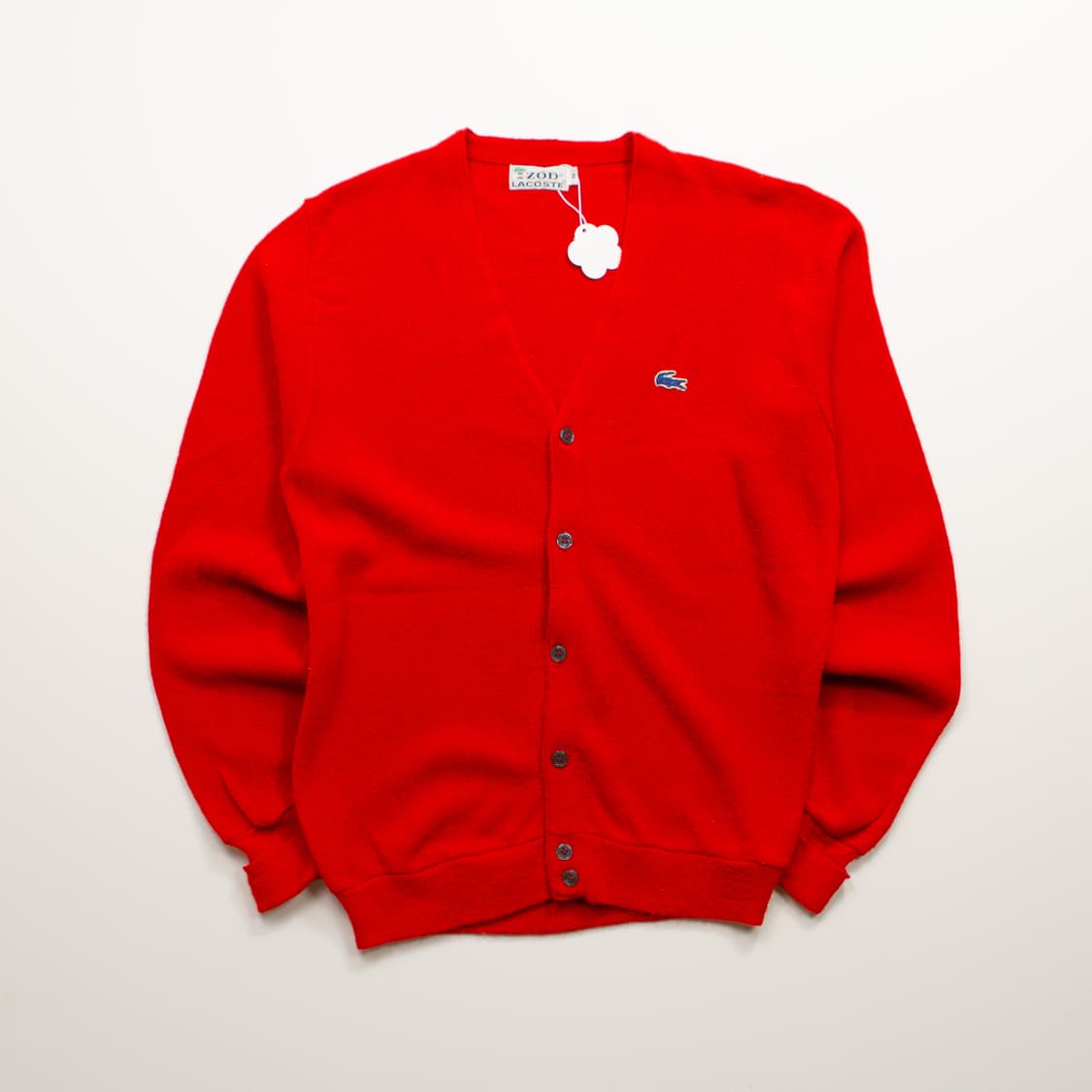 60s IZOD 라코스테 아크릴 가디건 레드 상품이미지2