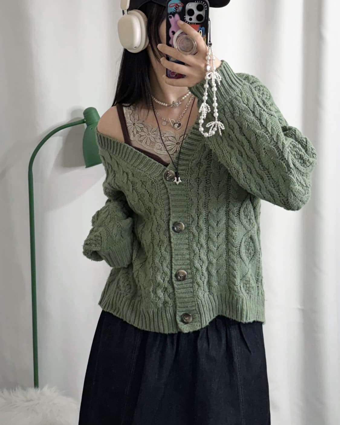 코코아 베이지 레이스 슬리브리스 상품이미지3