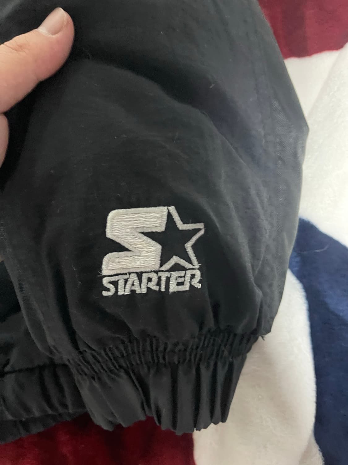 90s Starter x NFL 캐롤라이나팬서스 패딩 하프 후드 집업 상품이미지5