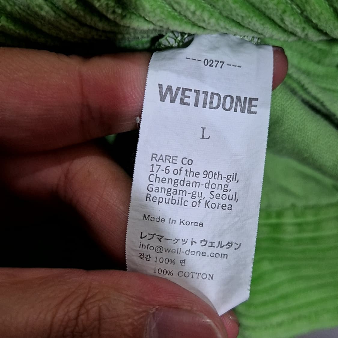 We11 Done 웰던 코듀로이 백 로고 자켓 상품이미지5