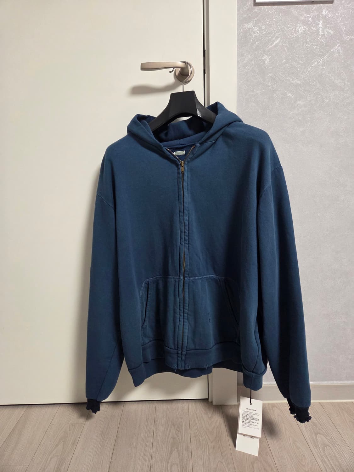 [3] 아프레쎄 26ss 빈티지 라이트 후드집업 블루 상품이미지1