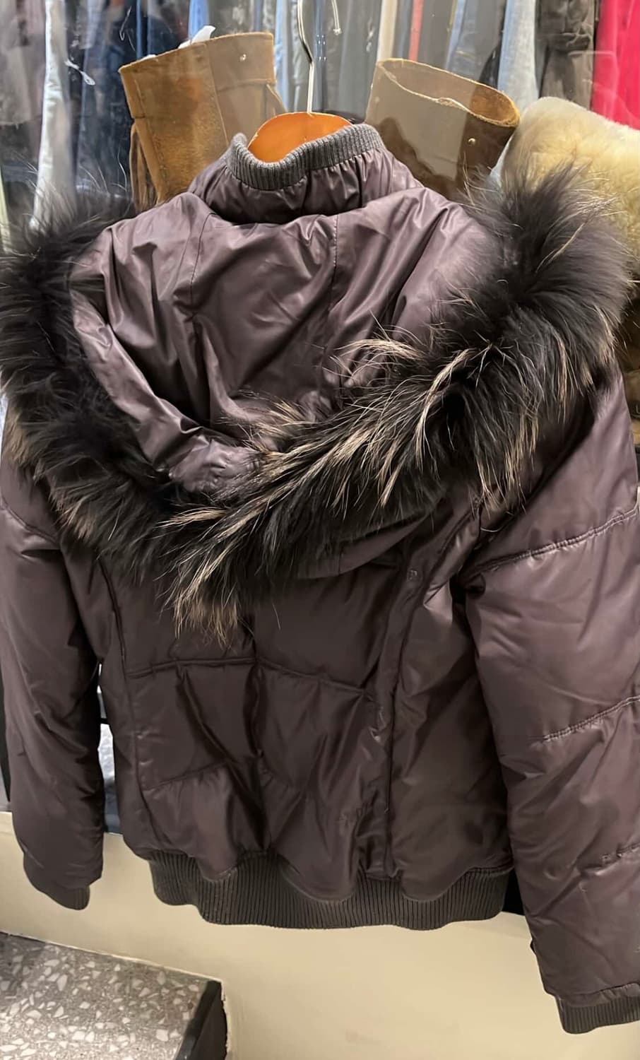 빈티지 후드 퍼 패딩 상품이미지2