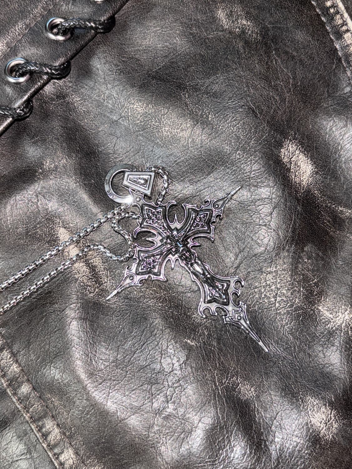 새상품 빅 고딕 십자 해골 목걸이 팬던트 상품이미지2