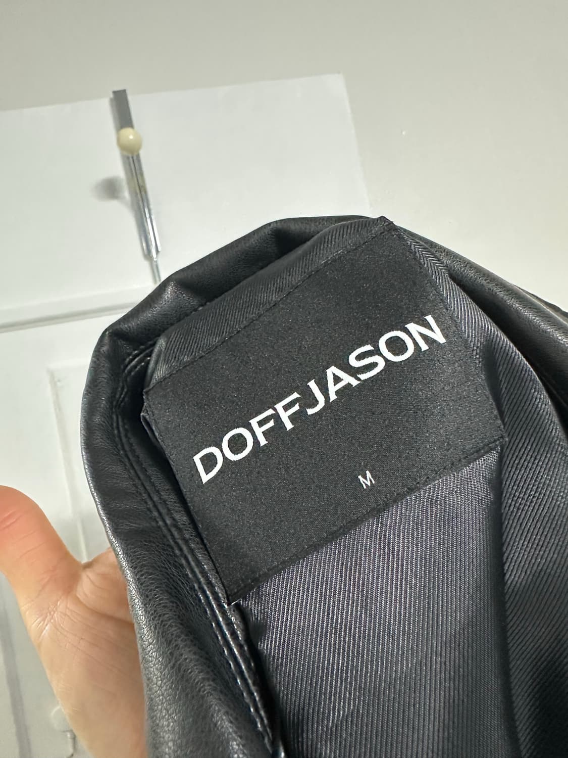 도프제이슨 오버핏 비건레더 싱글 자켓 상품이미지3