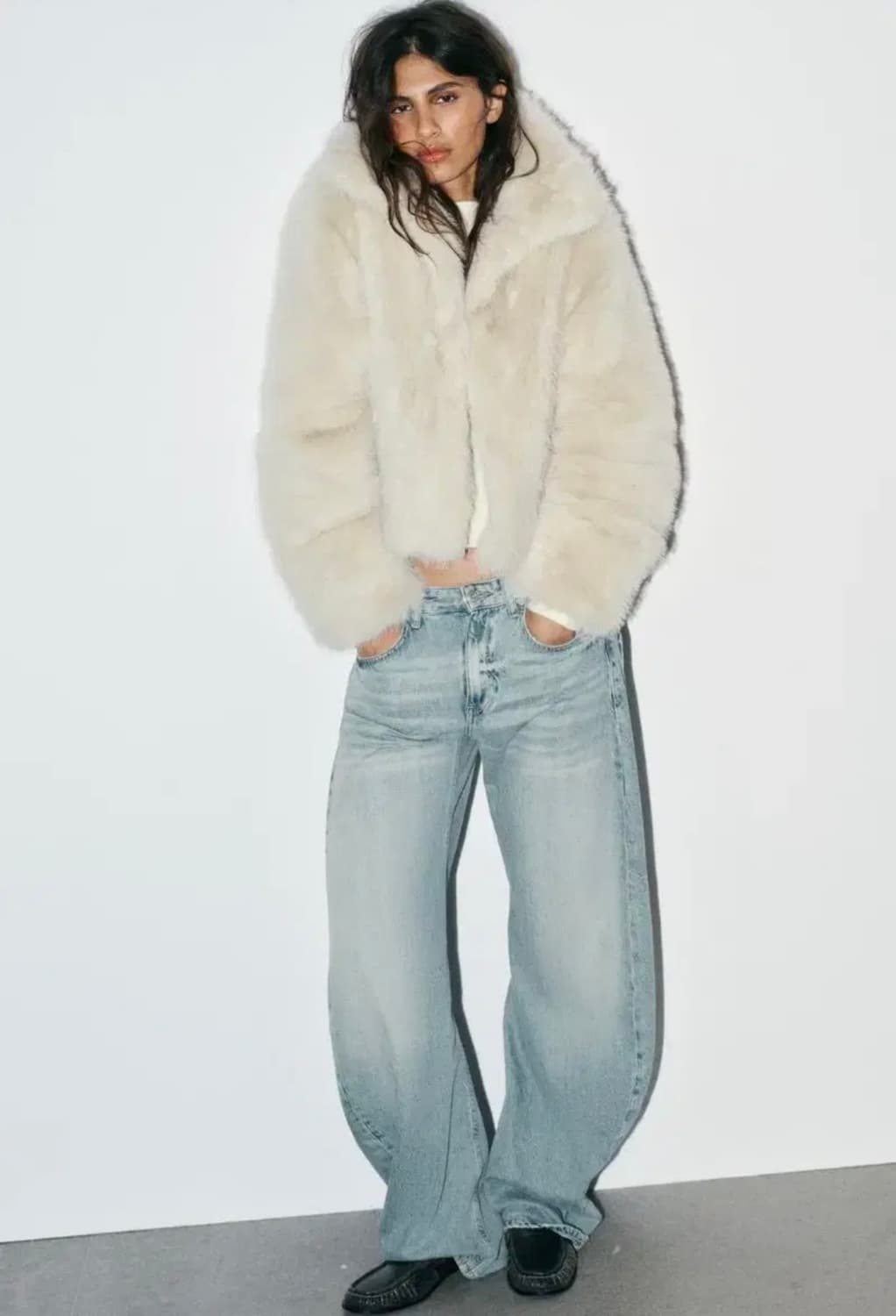 자라 페이크 퍼자켓 S 상품이미지1